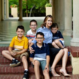 Founder Timea Parker with her children.